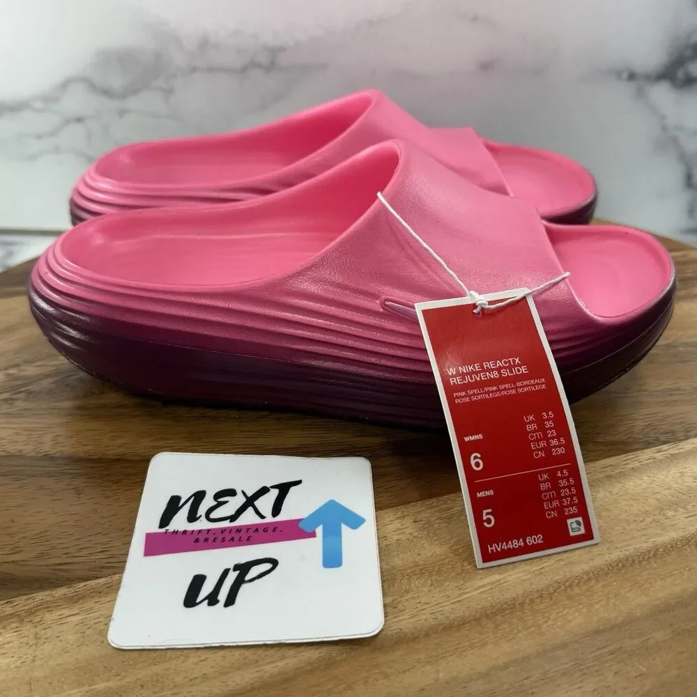 Women’s size 6-Nike ReactX Rejuven8 Slide Sandals ‘Pink Spell’ HV4484-602
